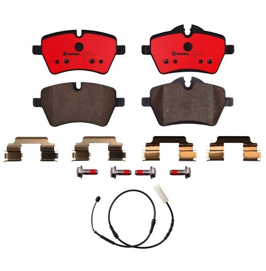 Brembo Mini Brakes Set Kit - Pads Front (Ceramic) (with Sensor) 34359804833 - Brembo 2011464KIT